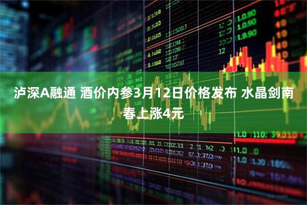 泸深A融通 酒价内参3月12日价格发布 水晶剑南春上涨4元