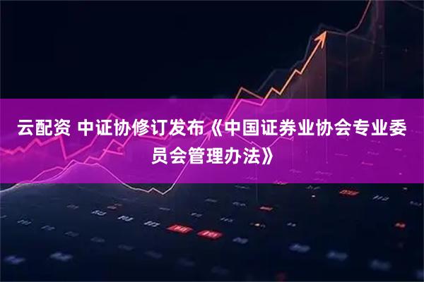 云配资 中证协修订发布《中国证券业协会专业委员会管理办法》