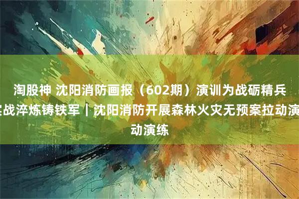 淘股神 沈阳消防画报（602期）演训为战砺精兵 实战淬炼铸铁军｜沈阳消防开展森林火灾无预案拉动演练