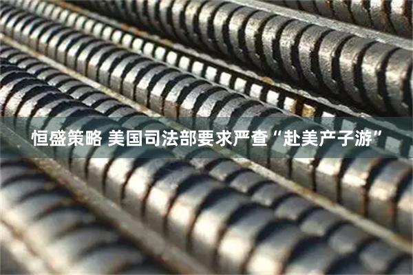 恒盛策略 美国司法部要求严查“赴美产子游”