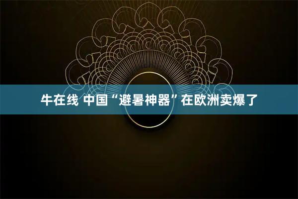 牛在线 中国“避暑神器”在欧洲卖爆了