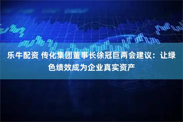 乐牛配资 传化集团董事长徐冠巨两会建议：让绿色绩效成为企业真实资产