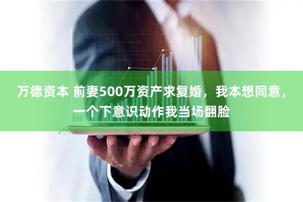 万德资本 前妻500万资产求复婚，我本想同意，一个下意识动作我当场翻脸